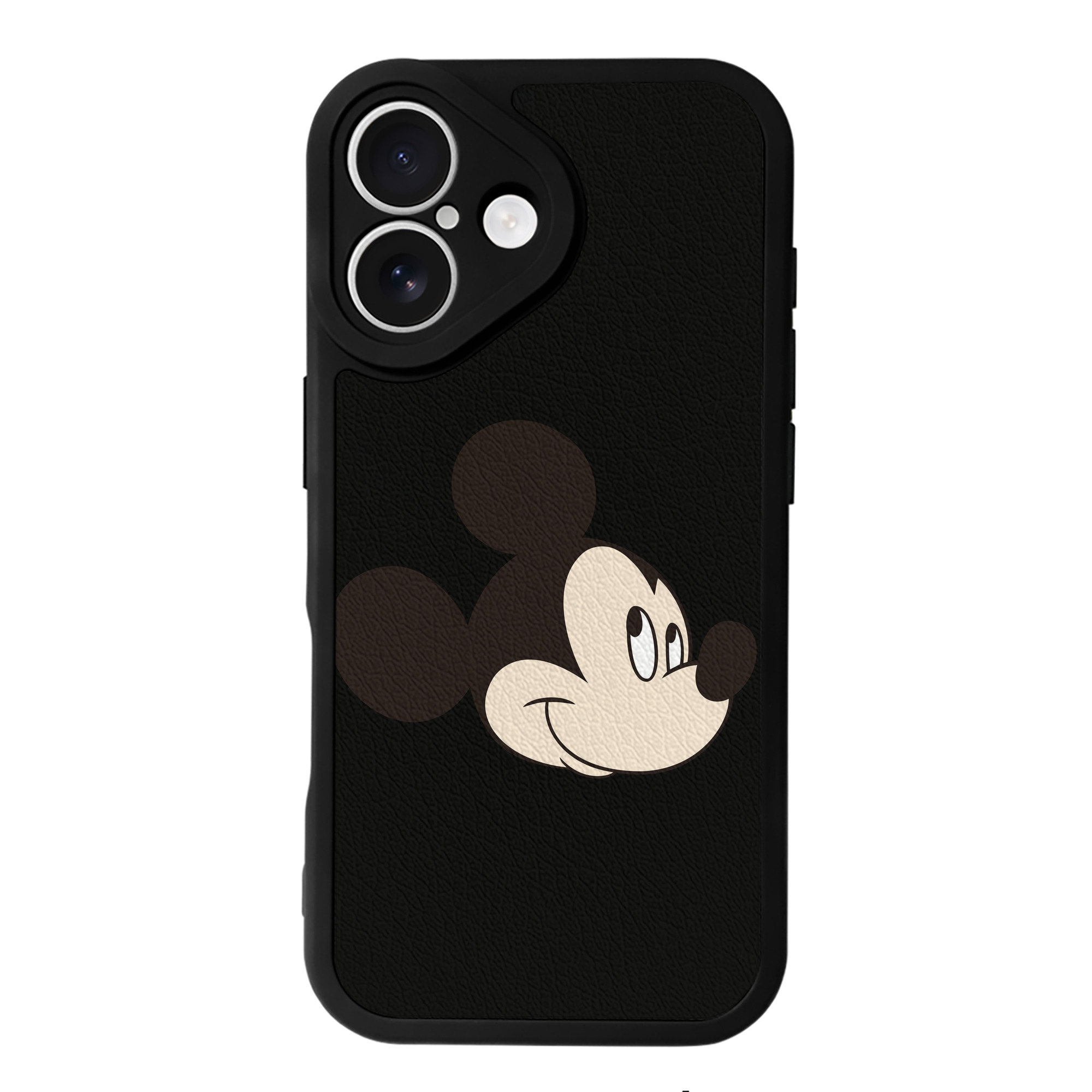 （画像用） ミッキーマウス Mickey Mouse 【iPhone 16シリーズ対応】シリコンスマホケース（レザー調） 材質：シリコン